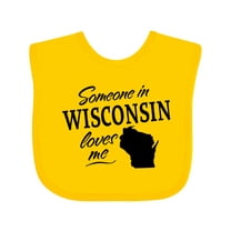 Inktastic Someone in Wisconsin Loves Me Boys or Girls Baby Bib
