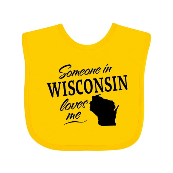 Inktastic Someone in Wisconsin Loves Me Boys or Girls Baby Bib