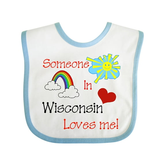 Inktastic Someone in Wisconsin Loves Me Boys or Girls Baby Bib