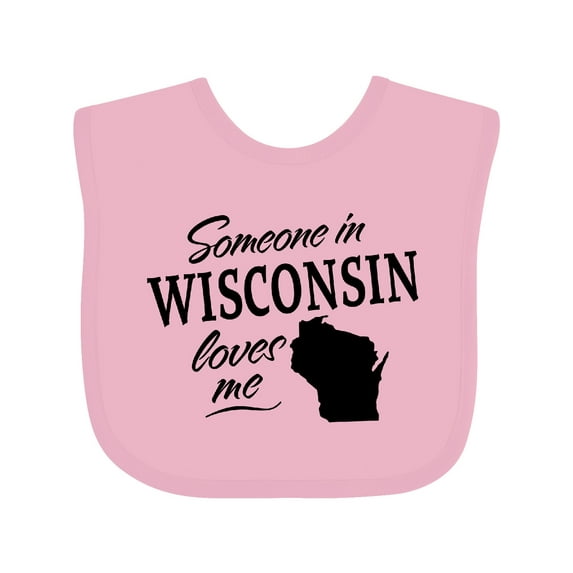 Inktastic Someone in Wisconsin Loves Me Boys or Girls Baby Bib