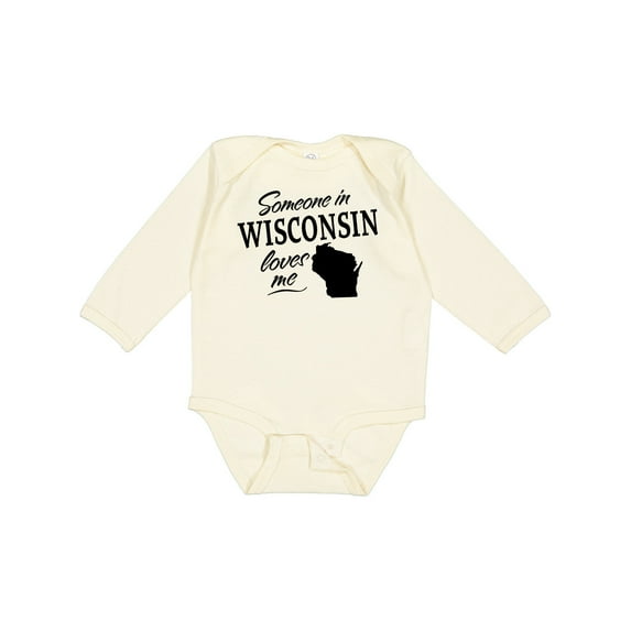 Inktastic Someone in Wisconsin Loves Me Boys or Girls Long Sleeve Baby Bodysuit