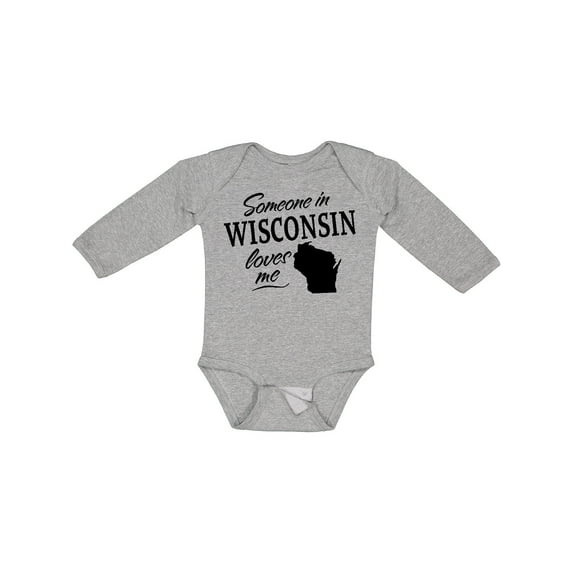 Inktastic Someone in Wisconsin Loves Me Boys or Girls Long Sleeve Baby Bodysuit
