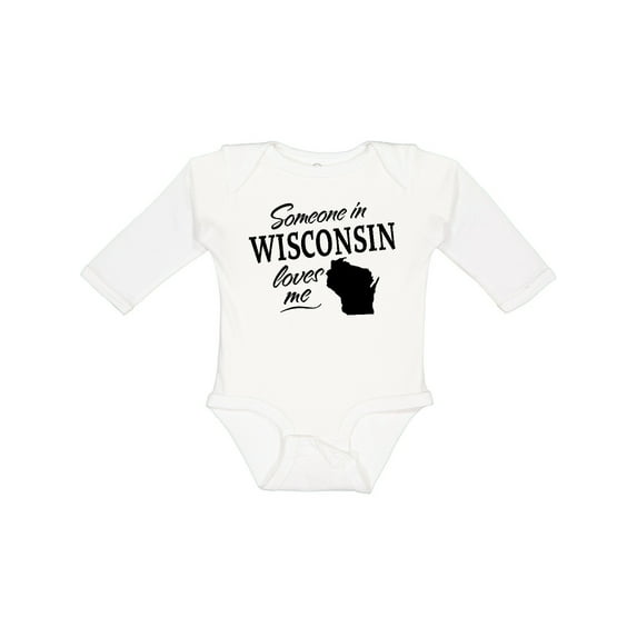 Inktastic Someone in Wisconsin Loves Me Boys or Girls Long Sleeve Baby Bodysuit