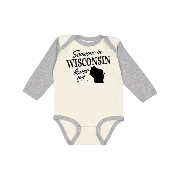 Inktastic Someone in Wisconsin Loves Me Boys or Girls Long Sleeve Baby Bodysuit