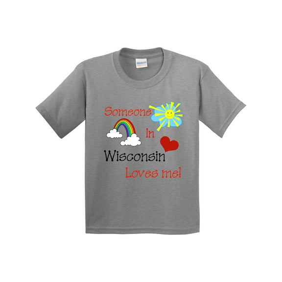 Inktastic Someone in Wisconsin Loves Me Youth T-Shirt