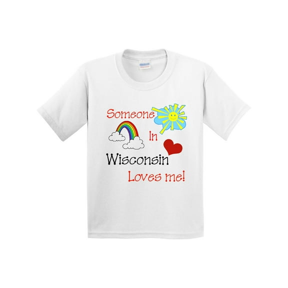 Inktastic Someone in Wisconsin Loves Me Youth T-Shirt