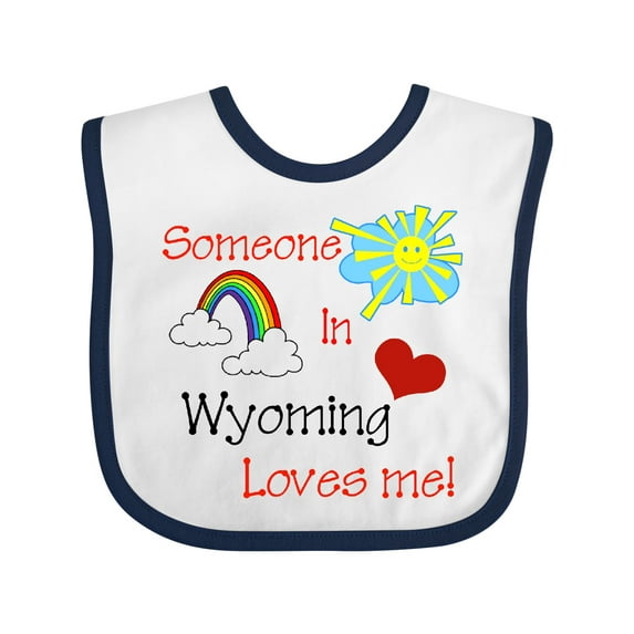 Inktastic Someone in Wyoming Loves Me Boys or Girls Baby Bib