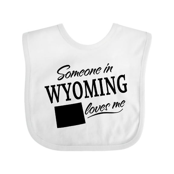 Inktastic Someone in Wyoming Loves Me Boys or Girls Baby Bib