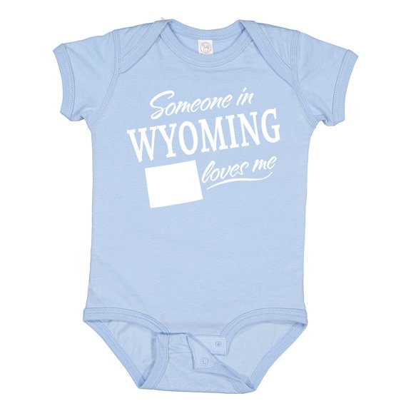 Inktastic Someone in Wyoming Loves Me Boys or Girls Baby Bodysuit