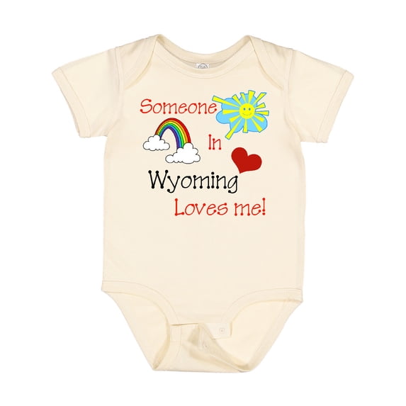 Inktastic Someone in Wyoming Loves Me Boys or Girls Baby Bodysuit