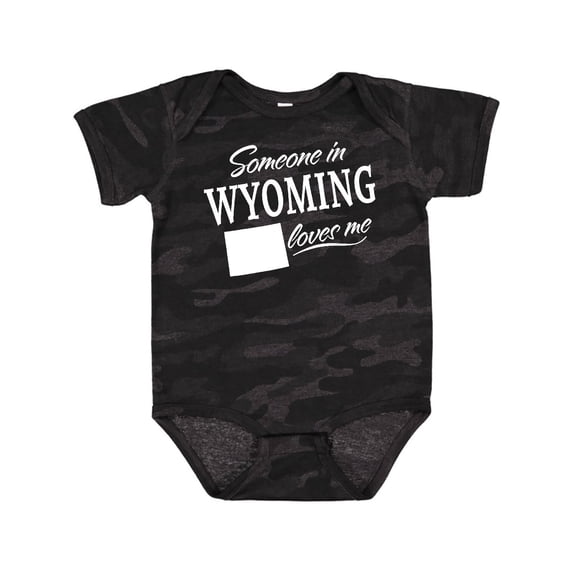 Inktastic Someone in Wyoming Loves Me Boys or Girls Baby Bodysuit