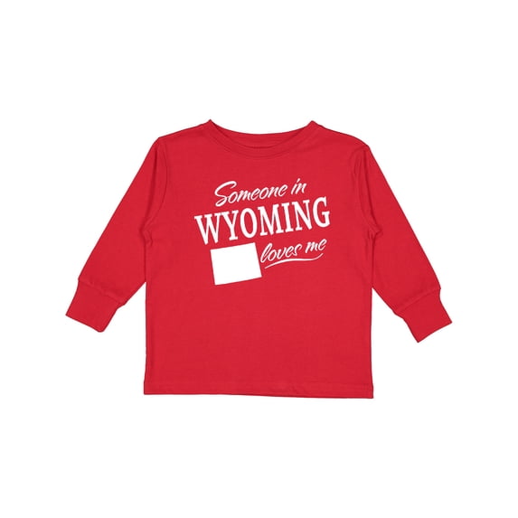 Inktastic Someone in Wyoming Loves Me Boys or Girls Long Sleeve Toddler T-Shirt
