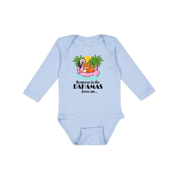 Inktastic Someone in the Bahamas Loves Me Boys or Girls Long Sleeve Baby Bodysuit