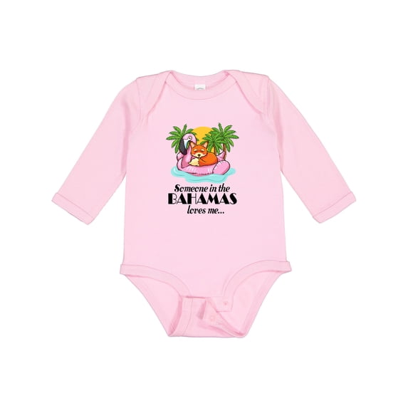 Inktastic Someone in the Bahamas Loves Me Boys or Girls Long Sleeve Baby Bodysuit