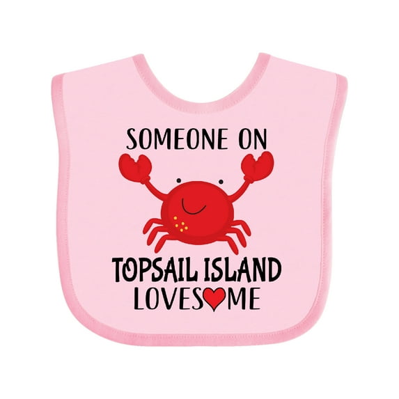Inktastic Someone on Topsail Island Loves Me Boys or Girls Baby Bib
