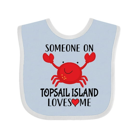 Inktastic Someone on Topsail Island Loves Me Boys or Girls Baby Bib