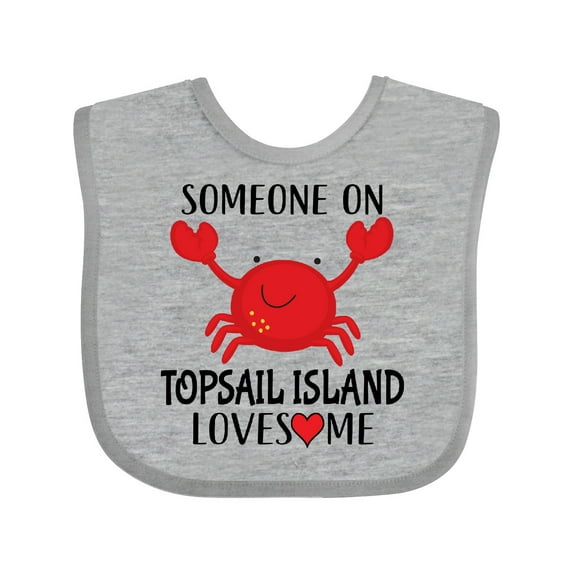 Inktastic Someone on Topsail Island Loves Me Boys or Girls Baby Bib