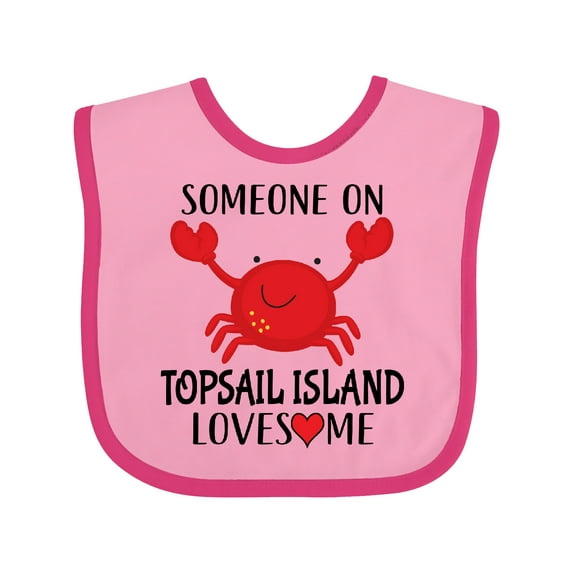 Inktastic Someone on Topsail Island Loves Me Boys or Girls Baby Bib