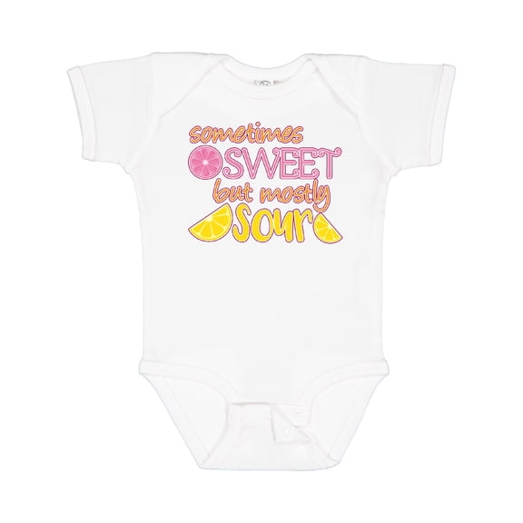 Inktastic Sometimes Sweet, but Mostly Sour Pink and Yellow Lemons Boys or Girls Baby Bodysuit