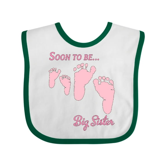 Inktastic Soon to Be Big Sister Girls Baby Bib