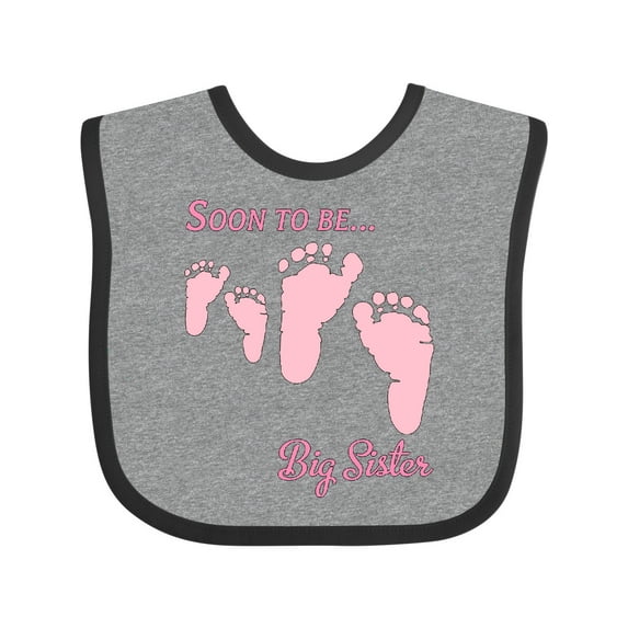 Inktastic Soon to Be Big Sister Girls Baby Bib
