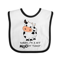 Inktastic Sorry, I'm a Bit Moody Today Cute Cow Pun Boys or Girls Baby Bib