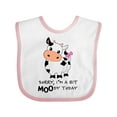 thumbnail image 1 of Inktastic Sorry, I'm a Bit Moody Today Cute Cow Pun Boys or Girls Baby Bib, 1 of 4