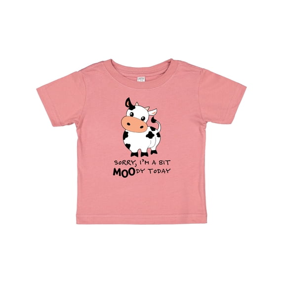 Inktastic Sorry, I'm a Bit Moody Today Cute Cow Pun Boys or Girls Baby T-Shirt