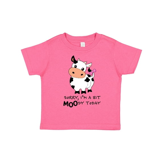 Inktastic Sorry, I'm a Bit Moody Today Cute Cow Pun Boys or Girls Toddler T-Shirt