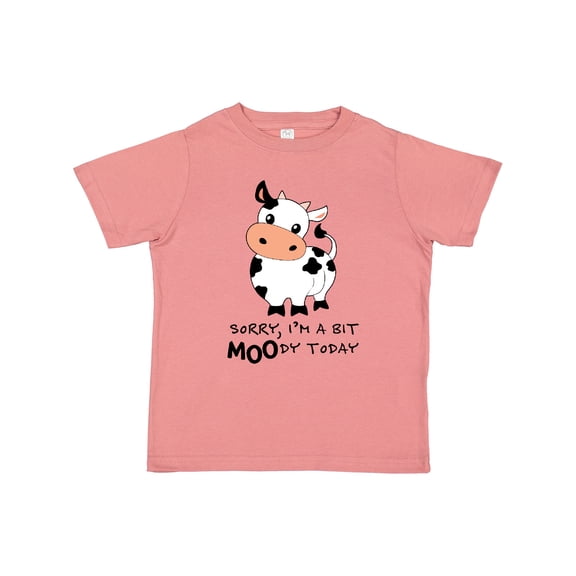 Inktastic Sorry, I'm a Bit Moody Today Cute Cow Pun Boys or Girls Toddler T-Shirt