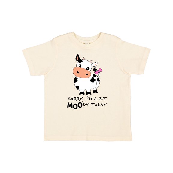 Inktastic Sorry, I'm a Bit Moody Today Cute Cow Pun Boys or Girls Toddler T-Shirt