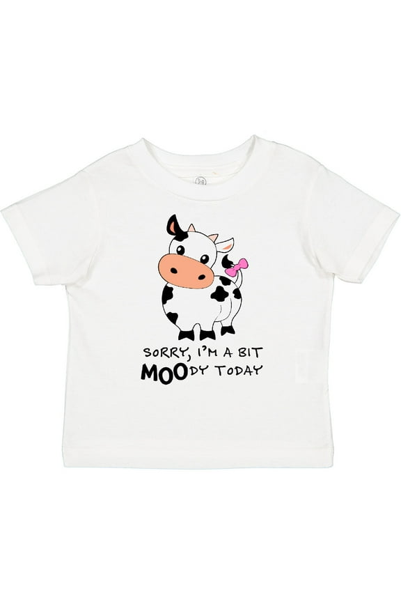 Sorry, I'm a Bit Moody Today Cute Cow Pun Boys or Girls Toddler T-Shirt