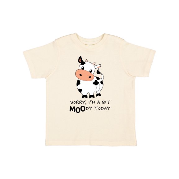 Inktastic Sorry, I'm a Bit Moody Today Cute Cow Pun Boys or Girls Toddler T-Shirt