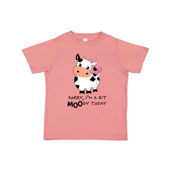 Inktastic Sorry, I'm a Bit Moody Today Cute Cow Pun Boys or Girls Toddler T-Shirt