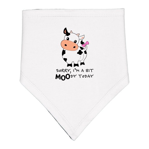 Inktastic Sorry, I'm a Bit Moody Today Cute Cow Pun Baby Bandana Bib