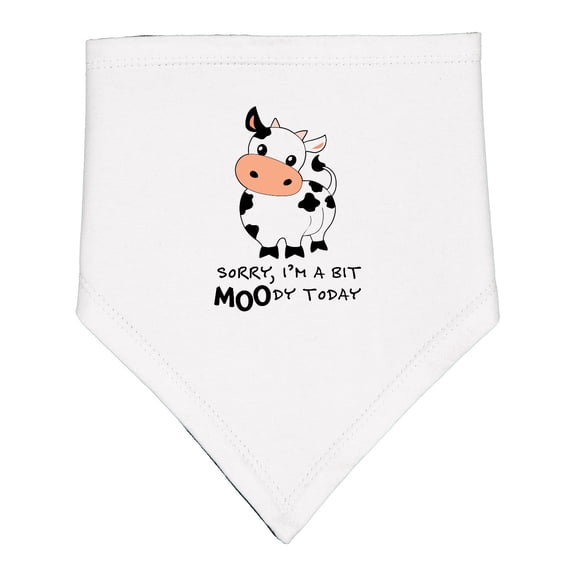 Inktastic Sorry, I'm a Bit Moody Today Cute Cow Pun Baby Bandana Bib