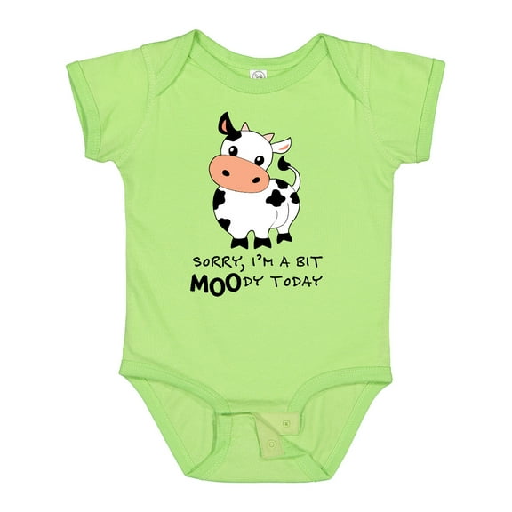 Inktastic Sorry, I'm a Bit Moody Today Cute Cow Pun Boys or Girls Baby Bodysuit
