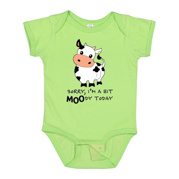 Inktastic Sorry, I'm a Bit Moody Today Cute Cow Pun Boys or Girls Baby Bodysuit