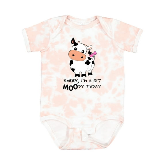 Inktastic Sorry, I'm a Bit Moody Today Cute Cow Pun Boys or Girls Baby Bodysuit