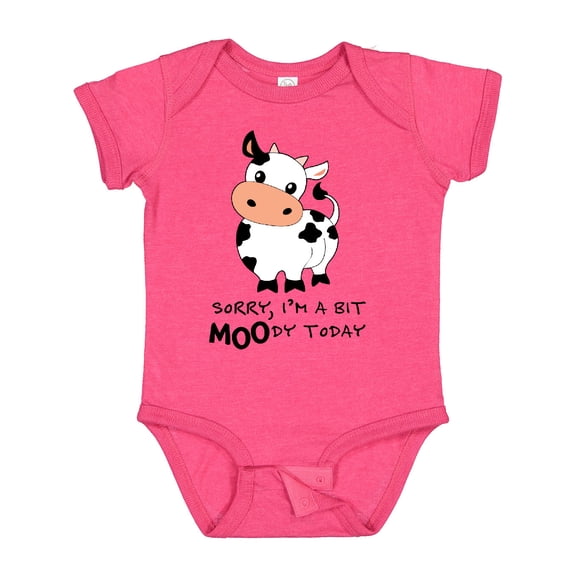 Inktastic Sorry, I'm a Bit Moody Today Cute Cow Pun Boys or Girls Baby Bodysuit