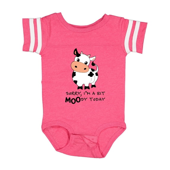 Inktastic Sorry, I'm a Bit Moody Today Cute Cow Pun Boys or Girls Baby Bodysuit
