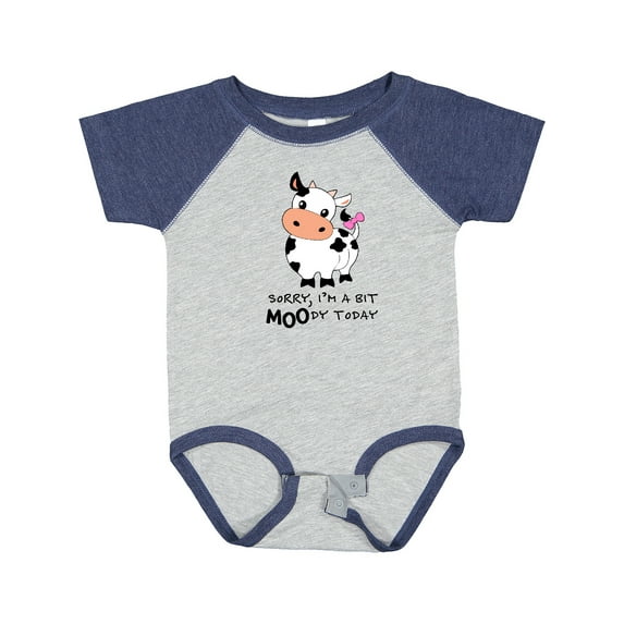 Inktastic Sorry, I'm a Bit Moody Today Cute Cow Pun Boys or Girls Baby Bodysuit