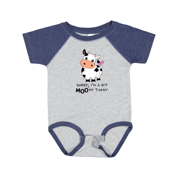 Inktastic Sorry, I'm a Bit Moody Today Cute Cow Pun Boys or Girls Baby Bodysuit
