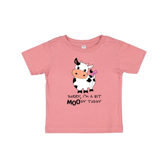 Inktastic Sorry, I'm a Bit Moody Today Cute Cow Pun Boys or Girls Baby T-Shirt