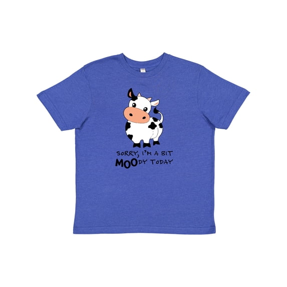 Inktastic Sorry, I'm a bit MOOdy today cute cow pun Youth T-Shirt