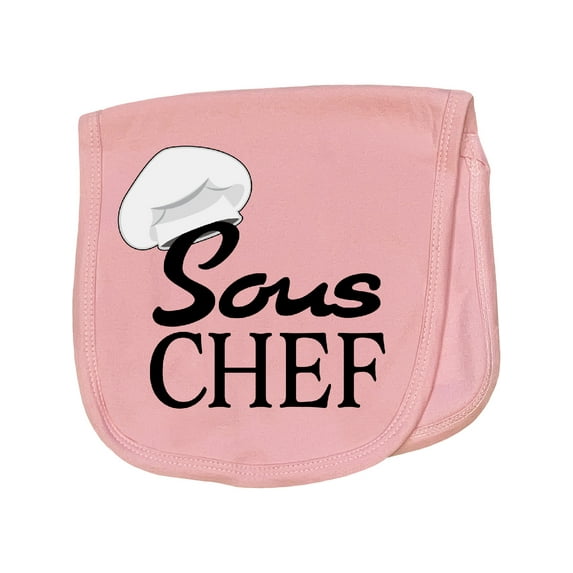Inktastic Sous Chef with Toque Hat Baby Burp Cloth