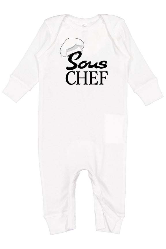 Sous Chef with Toque Hat Baby Romper Coveralls