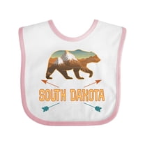 Inktastic South Dakota Vacation Bear Silhouette Boys or Girls Baby Bib