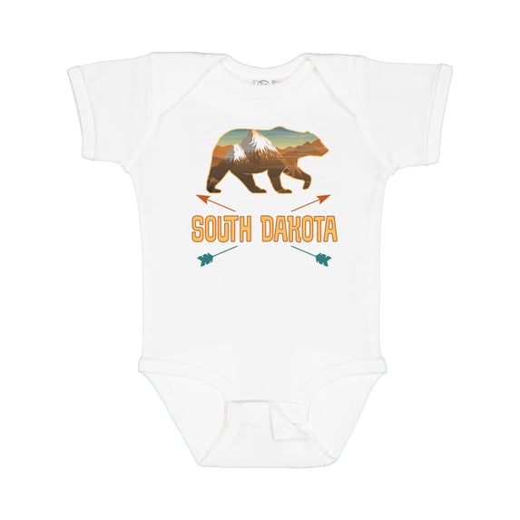 Inktastic South Dakota Vacation Bear Silhouette Boys or Girls Baby Bodysuit