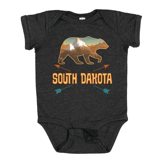 Inktastic South Dakota Vacation Bear Silhouette Boys or Girls Baby Bodysuit